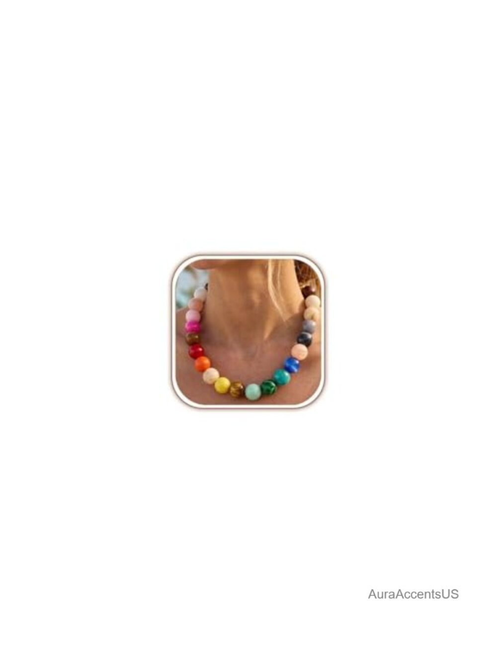 Chunky Beaded Necklace Women Boho Choker Resin Statement Summer Jewelry